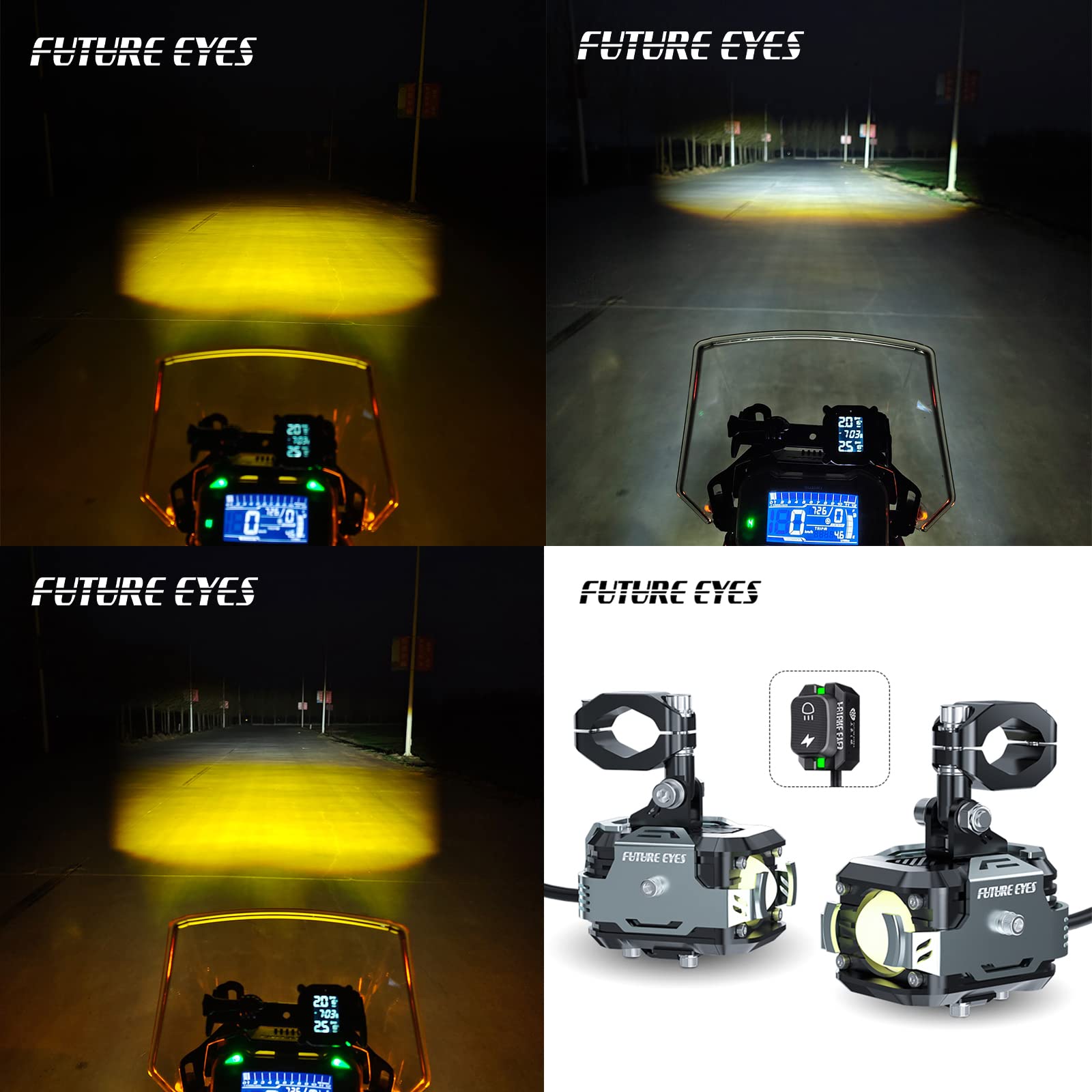Amazon.com: Woljay FUTURE EYES F150 60W Motorcycle Headlight Wired